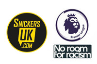 Premier League Badge&no room for racism&Snickers Sponsor